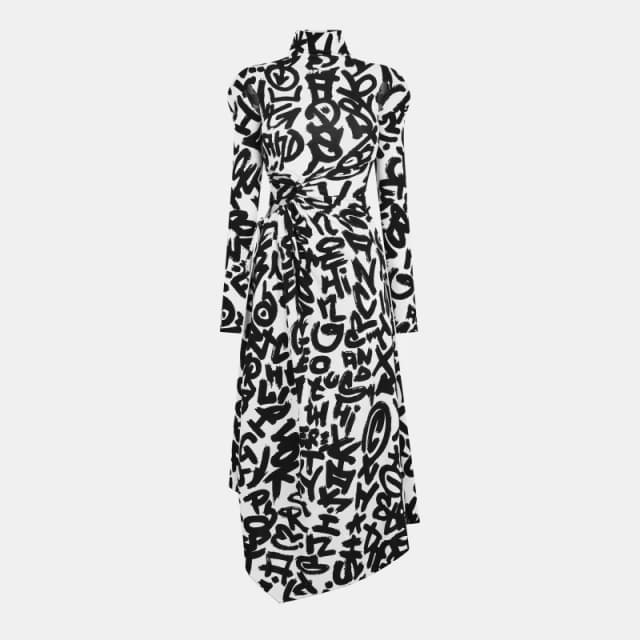 Off White Womens Long Maxi Dress White/Black female 4 (3XS)