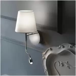 Onli Bed LED Reading Light, Chrome, Round Shade