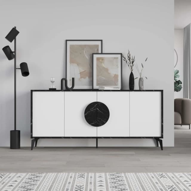 Decortie Gora Large Sideboard Black/White WFZ0R Unisex