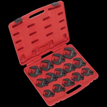 Sealey 14 Piece 1/2" Drive Crow Foot Spanner Set Metric 1/2"