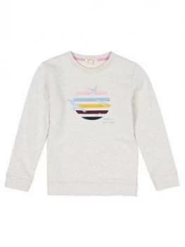 Barbour Girls Tern Embroidered Crew Sweat - Cloud Marl