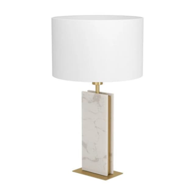 EGLO Eglo BELESAR White Stone and Steel Table Lamp White One Size Unisex 9008606306008