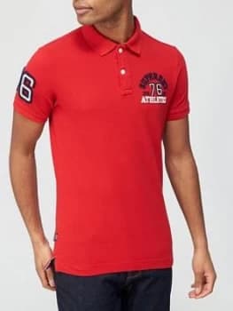 Superdry Classic Superstate Polo Shirt - Red, Size 2XL, Men