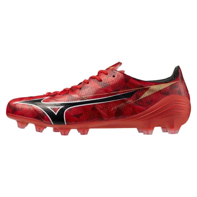 Mizuno Alpha II Mens Firm Ground Rugby Boots Red/Black/Gold male 8 (42)
