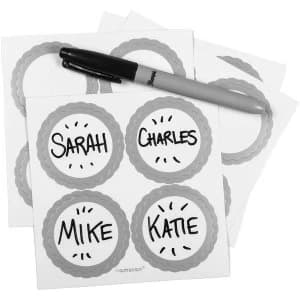 Candy Buffet Scalloped Labels Silver (Pack Of 5)