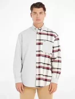 Tommy Hilfiger Global Stp Check Blocking Shirt - White, Size 2XL, Men