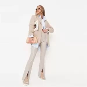Missguided Coord Faux Leather Split Flare - Cream