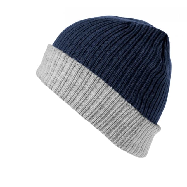 Result Result Men Winter Essentials Double Layer Knitted Hat in Navy Navy One Size Male 5057080699575