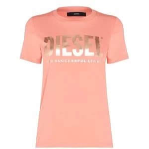 Diesel Logo T Shirt - 3BB Orange