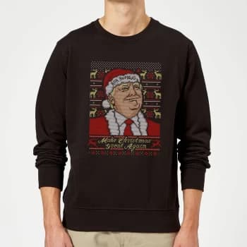 Make Christmas Great Again Christmas Sweatshirt - Black - XXL