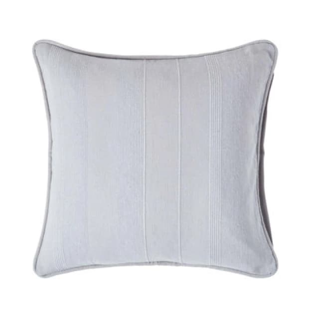 Homescapes Cotton Rajput Ribbed Silver Grey Cushion Cover, 45 X 45 Cm