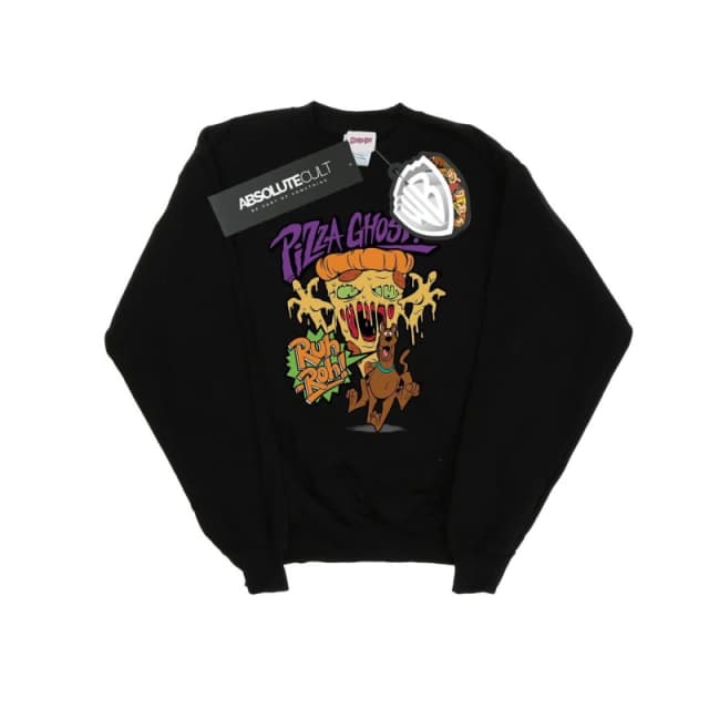 Scooby Doo Scooby Doo Men Pizza Ghost Sweatshirt in Black Size: 3X-Large Black XXXL Male 5057864677744