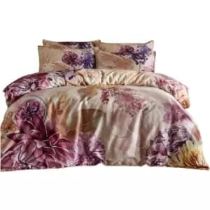 Paoletti Saffa Floral Duvet Cover Set (King) (Multicoloured) - Multicoloured