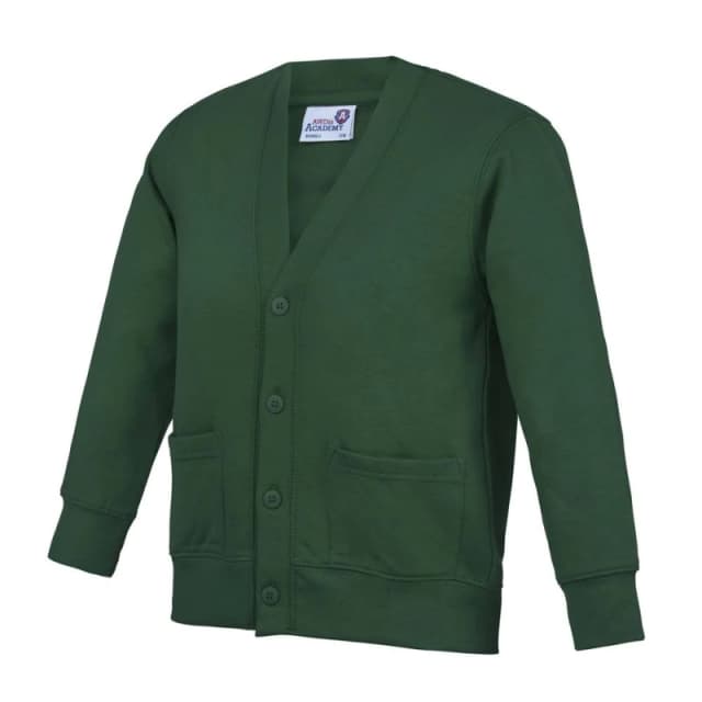 AWDis Academy Button Up School Cardigan Pack of 2 in Green Size: 13 Years Green Unisex 13 Years