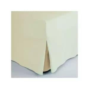 Belledorm Easycare Polycotton Percale 200 Thread Count Box Pleat Fitted Valance Sheet, Ivory, Single