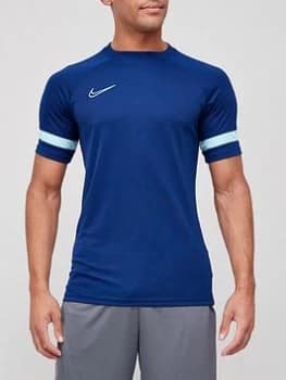 Nike Mens Dri-FIT Academy 21 Short Sleeve T-Shirt - Blue Size M, Men