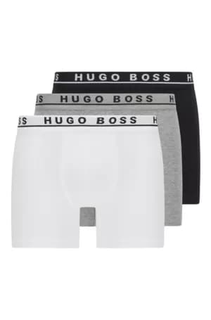 Hugo Boss 3 Pack Boxer Briefs Black/White/Grey Size L Men