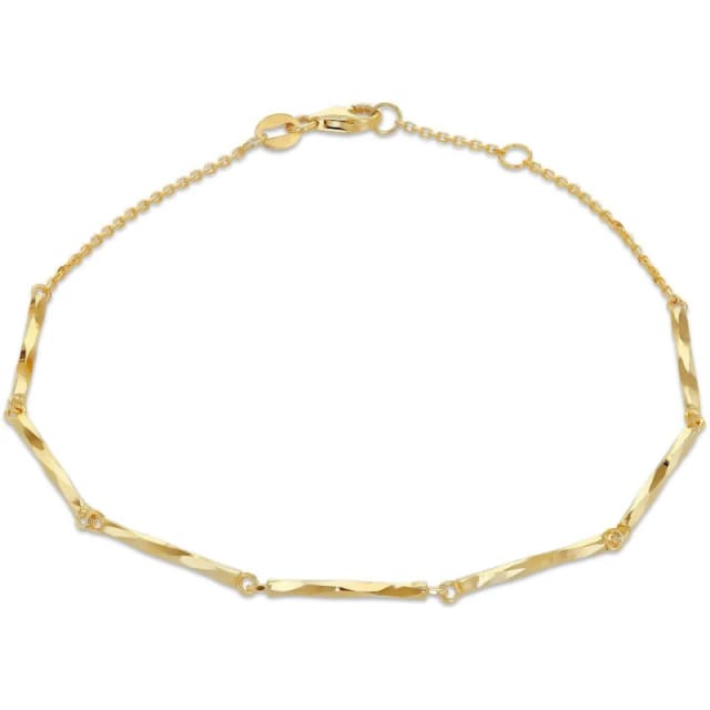 Be You 9ct Gold Trace Diamond Cut Bracelet Yellow Gold female 7-7.5in