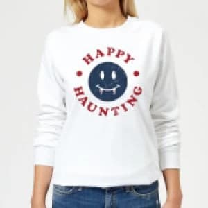 Happy Haunting Fang Womens Sweatshirt - White - 3XL