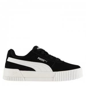 Puma Carina Suede Childrens Trainers - Black/White