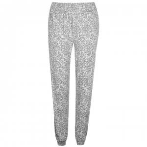 Biba Leopard Print Cuffed Pyjama Trousers - Grey Marl