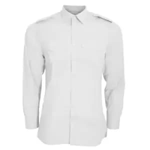 Kustom Kit Mens Long Sleeve Pilot Shirt (14.5) (White)
