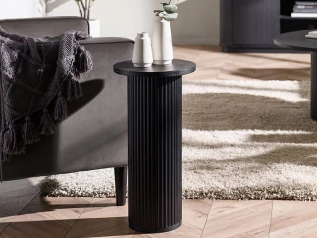 Julian Bowen Louis Black Ash Round Lamp Table