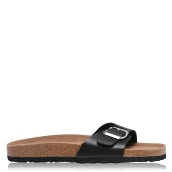 Linea Cork Sliders - Black