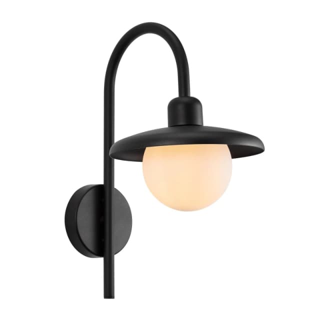 Nordlux Berlo Outdoor Wall Light Black Metal Solar E27 Sensor Diffused - Mains Powered, IP44 Black Unisex