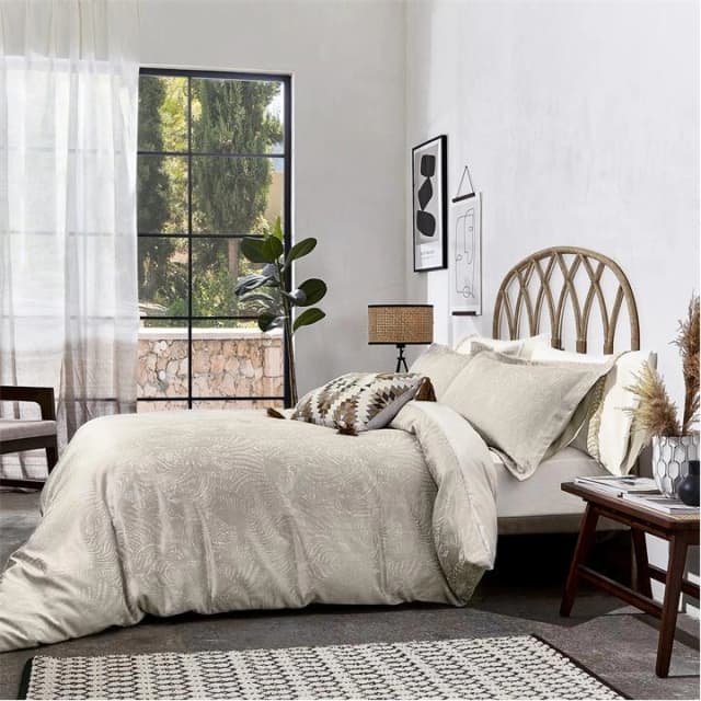 Harlequin Light Grey Cotton and Polyester 'Nirmala' Duvet Cover - double - dark grey