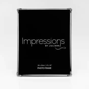8" x 10" - Silver Plated Photo Frame with Decorative Corner