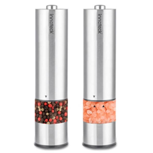 Innoteck Essentials Stainless Steel Electric Salt & Pepper Mill Set - Silver