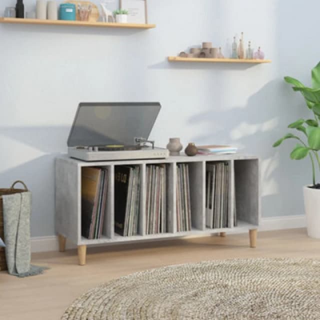 VIDAXL Vidaxl - Record Cabinet Concrete Grey 100x38x48cm Engineered Wood 8720845878832