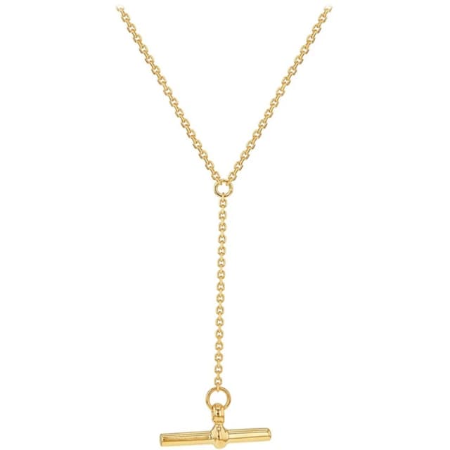 Be You 9ct Gold T-Bar Diamond Cut Trace Chain Chain Necklaces 17-18in Gold 72935810000