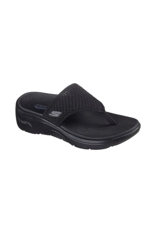 Skechers Womens Go Walk Arch Fit 2.0 Sandal in Black Size: 5 Black Female 5
