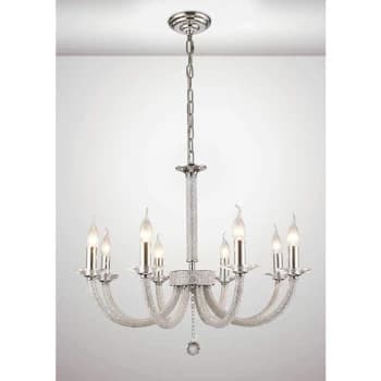 Suspension Elena 8 Bulbs polished chrome / crystal
