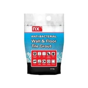 Nx Anti-Bacterial Fine Textured Requires Mixing Before Use White Tile Grout, 2.5Kg