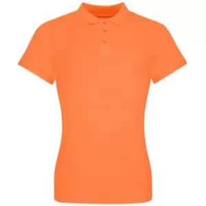 Awdis Womens/Ladies Pique Cotton Polo Shirt (M) (Light Orange)