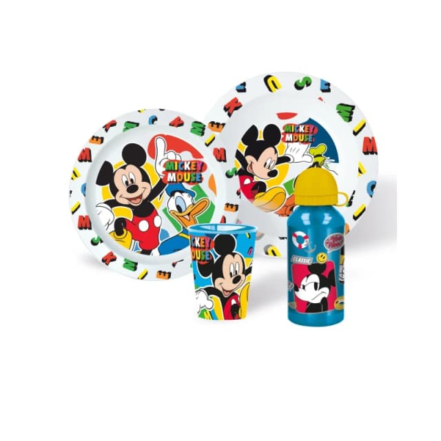 Mickey Mouse Mickey Mouse Dinner Set With Aluminium Bottle Blue