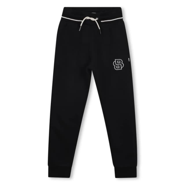 Boss Kids Contrast Closed Hem Fleece Jogging Bottoms Black male 6Y