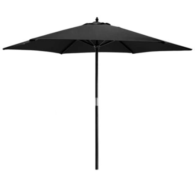 Harbour Housewares Wooden Garden Parasol - 2.7M - Black