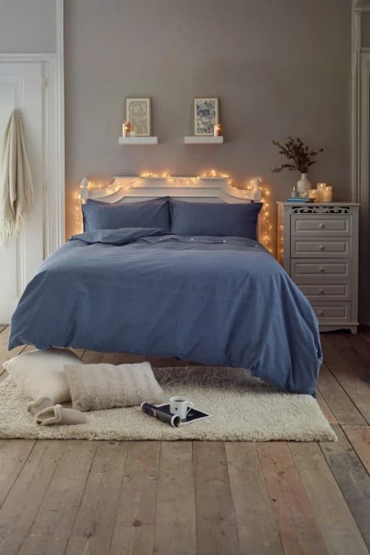 Deyongs Deyongs Southwick Melange Look Duvet Cover Set - Soft & Breathable Bedding in Blue Size: Double Blue Double Unisex 5054990144119