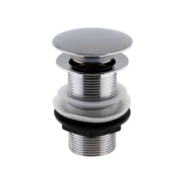 Balterley Round Push Button Basin Waste Unslotted Chrome Silver