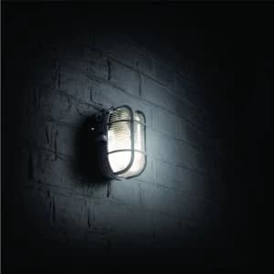 Wickes Black Caged Oval Bulkhead - 60W