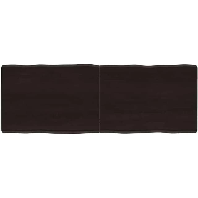 Vidaxl Table Top Dark Brown 140X50X(2-6) Cm Treated Solid Wood Live Edge, Brown 364031