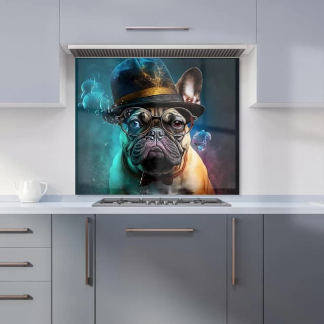 Warren Reed - Designer French Bulldog Splashart Kitchen Splashback Size: 600mm x 750mm Multicolor Unisex 600mm x 750mm