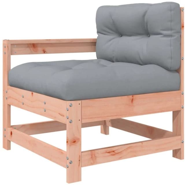 vidaXL Garden Chair with Cushions Solid Wood Douglas, Brown 825574