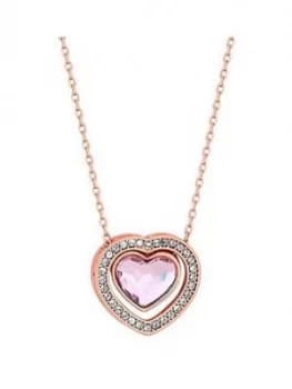 Jon Richard Jon Richard Swarovski Light Rose Dancing Heart Pendant Necklace