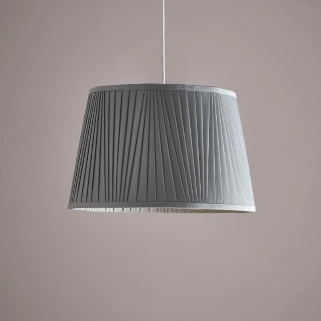 K LIVING 12" Shantung Pleat Light Shade Ceiling Table Lampshade Grey Grey