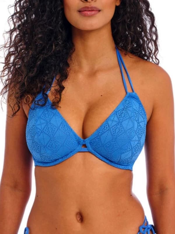 Freya Womens Nomad Nights Halterneck Bikini Top in Blue Size: 30DD Blue Female 30DD